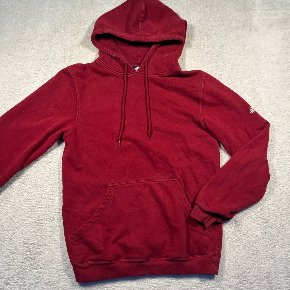 Vintage Y2K Adidas Hoodie Pullover Sweatshirt Casual Activewear Red S size Small